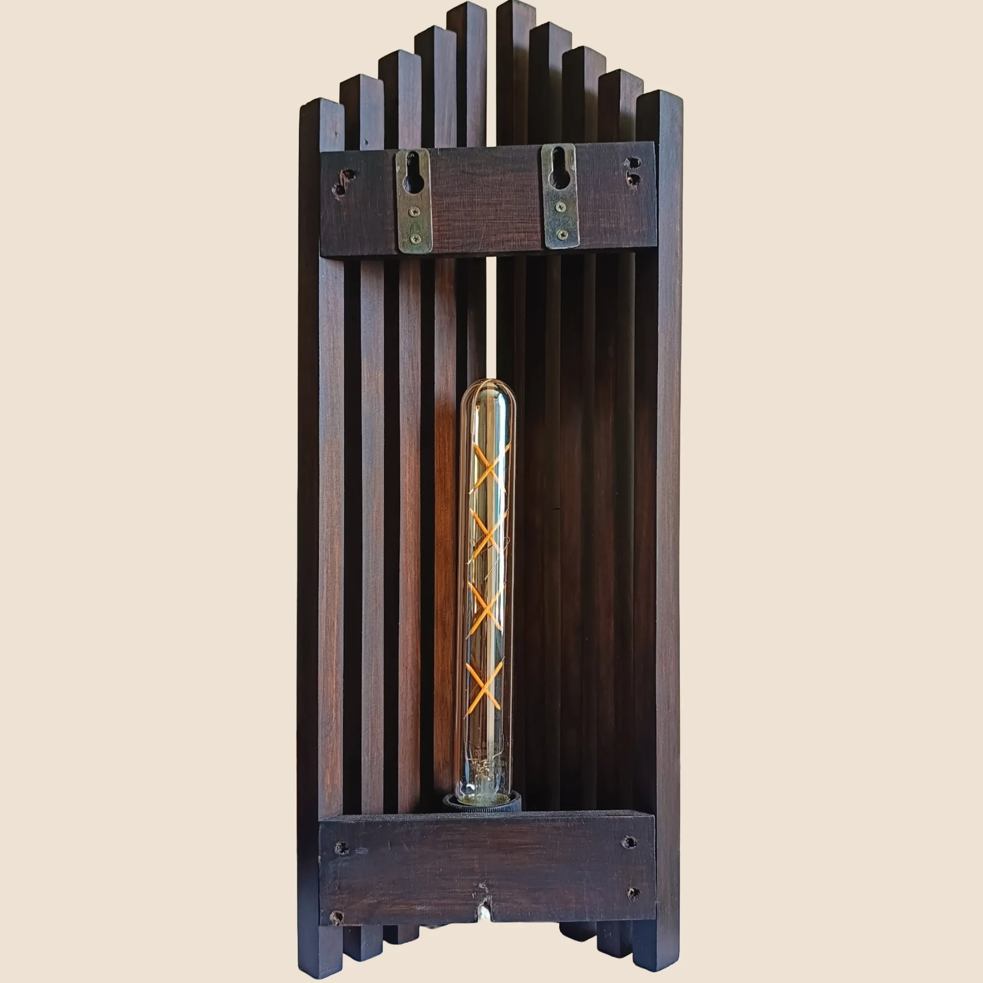 Alder wood wall sconce back view